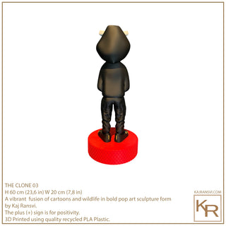 THE CLONE 03 a vibrant fusion of cartoons and wildlife in bold pop art sculpture form by Kaj Ransvi.