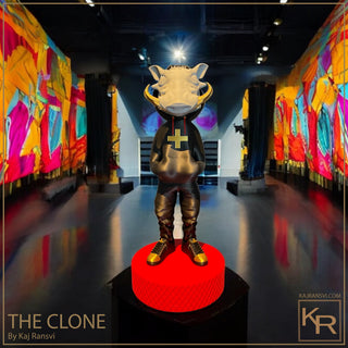 THE CLONE 01 a vibrant fusion of cartoons and wildlife in bold pop art sculpture form by Kaj Ransvi.