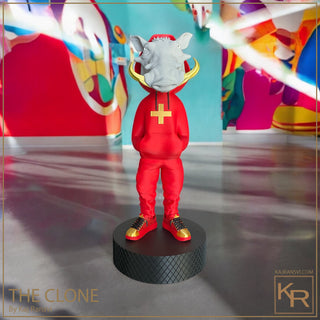 THE CLONE 02 a vibrant fusion of cartoons and wildlife in bold pop art sculpture form by Kaj Ransvi.