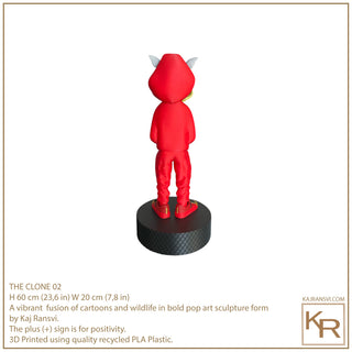 THE CLONE 02 a vibrant fusion of cartoons and wildlife in bold pop art sculpture form by Kaj Ransvi.