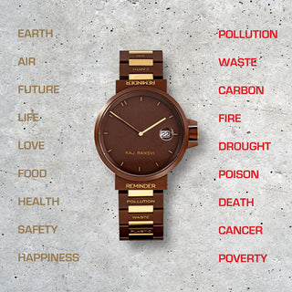The REMINDER is an exquisite watch crafted to help you keep time and reflect on the effects of climate change. Award winning design!